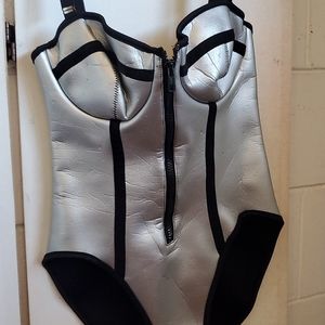 Silver and black bodysuit